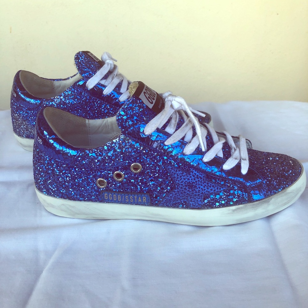 NEW Golden Goose Super Star Sneaker Bl. Glitter 37